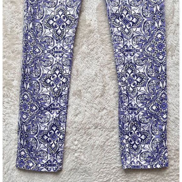 White House Black Market Majorelle Blue & White Santorini Print Slim Ankle Jeans - Picture 11 of 16